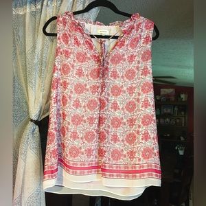 Max Studio Boho Floral Print Sleeveless Top